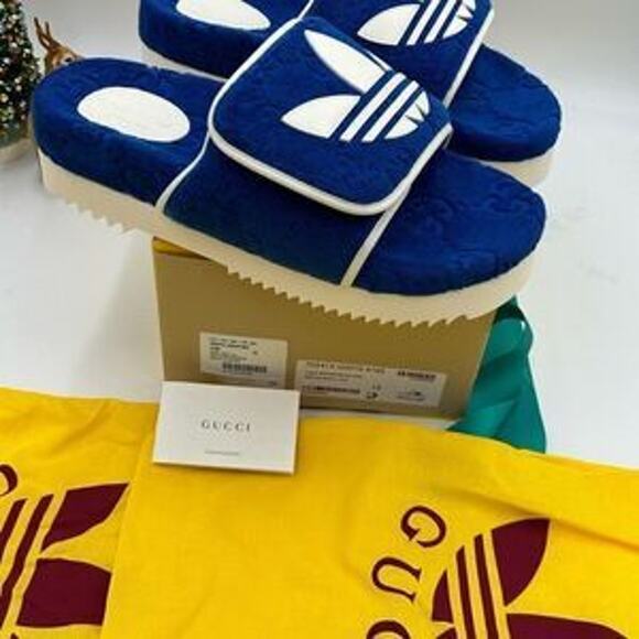 Men’s Gucci X Adidas, slide sandals size 12 made in Italy - Picture 5 of 11